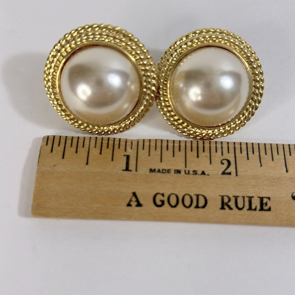 Park Lane Pearl Cabochon Gold Clip Earrings - Picture 3 of 3